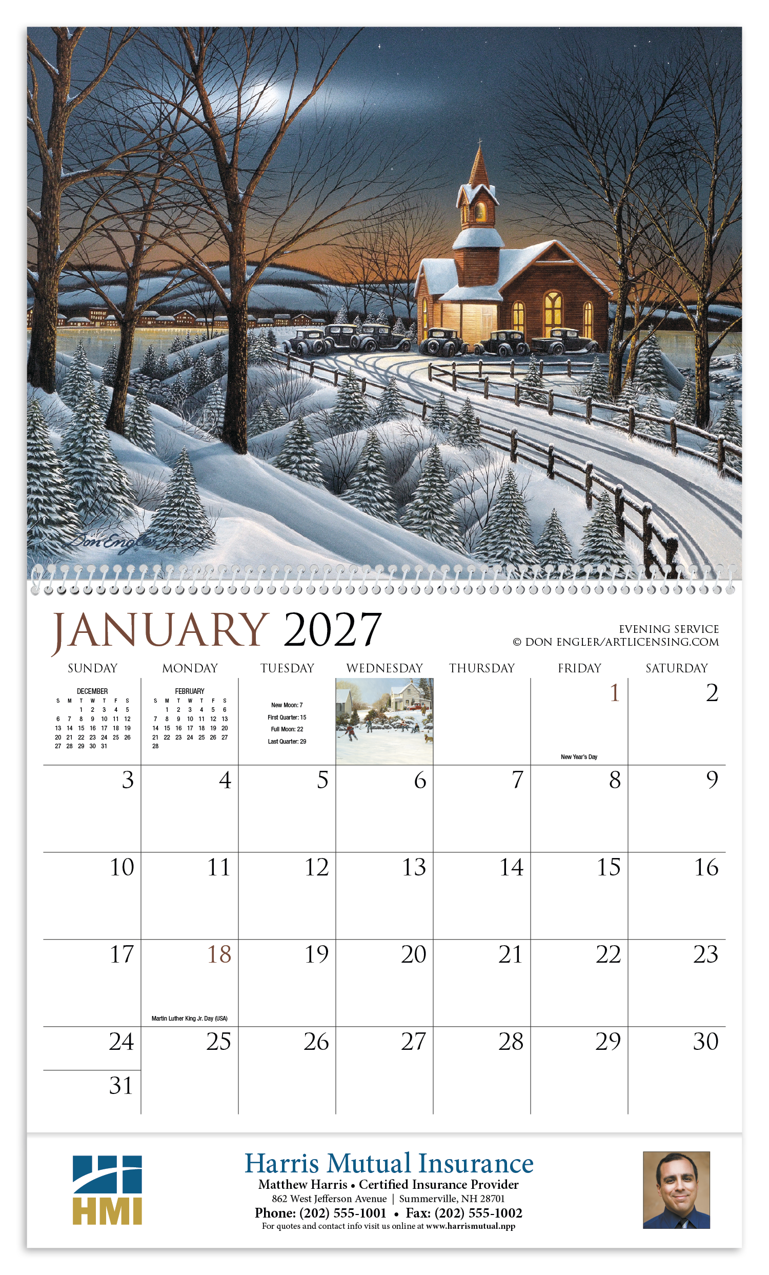 HotLine® Products Back Home Appointment Calendar - Spiral 47