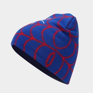 Spider Pattern Wool Acrylic Knit Hat 3