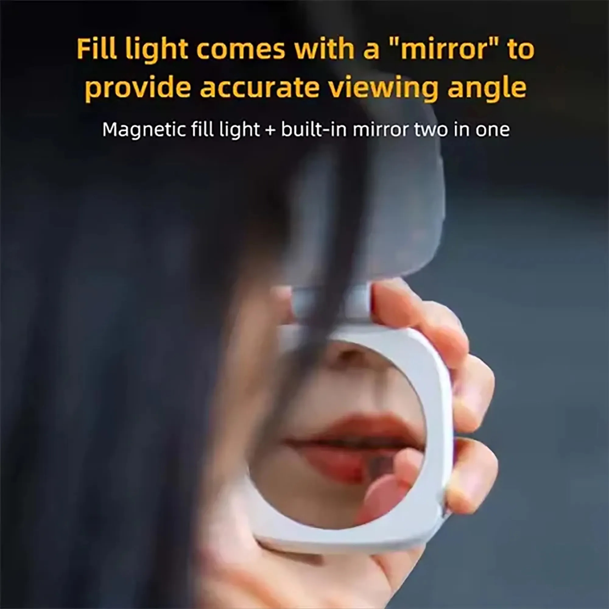 Rechargeable Magnetic Selfie Light with Mirror 3