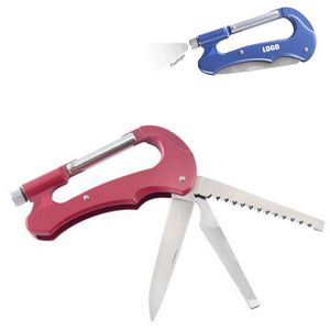 All In One Carabiner Knife Saw Tool With Flashlight 15