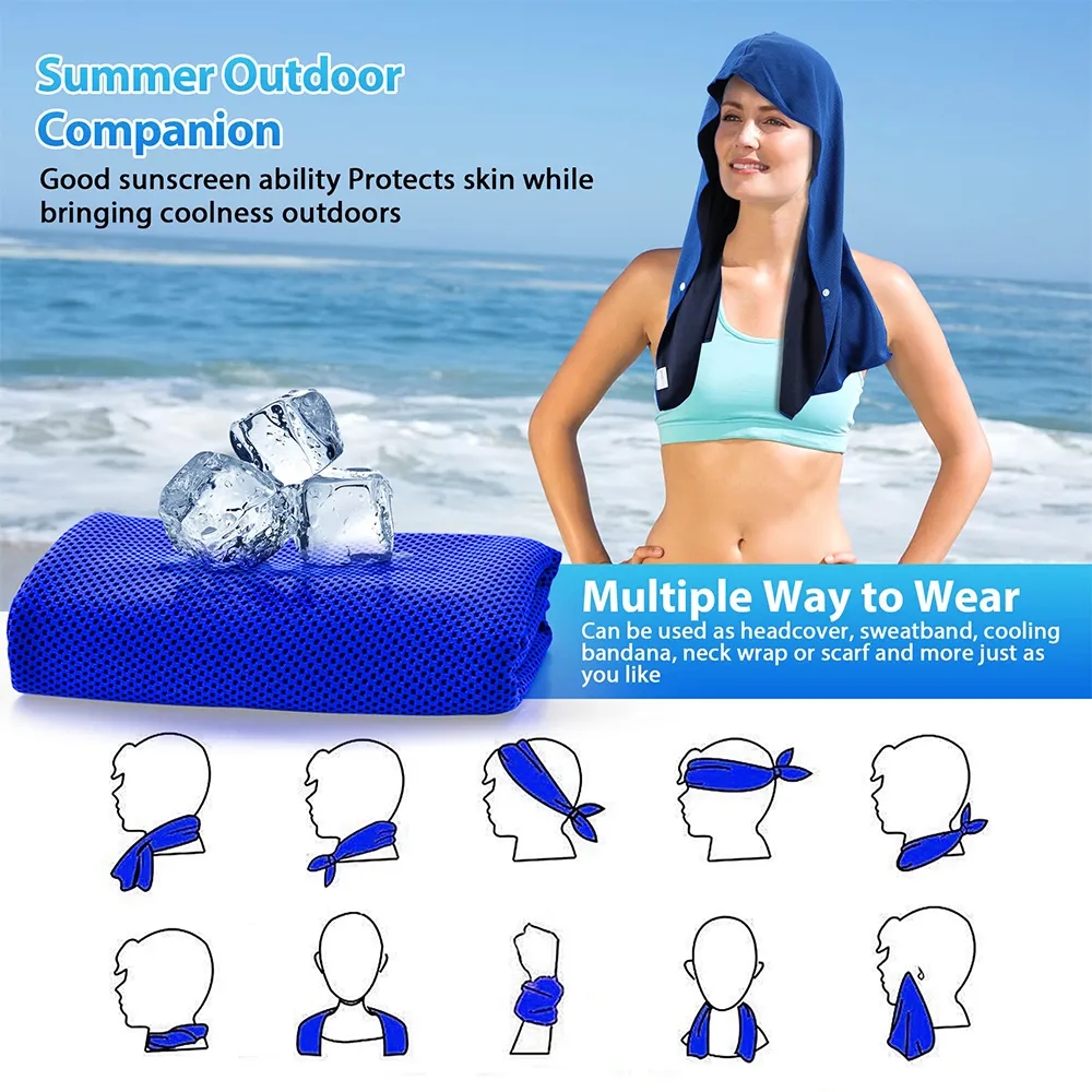 Cooling Hoodie Towel UV Protection Quick Dry Sport Neck Wrap 2