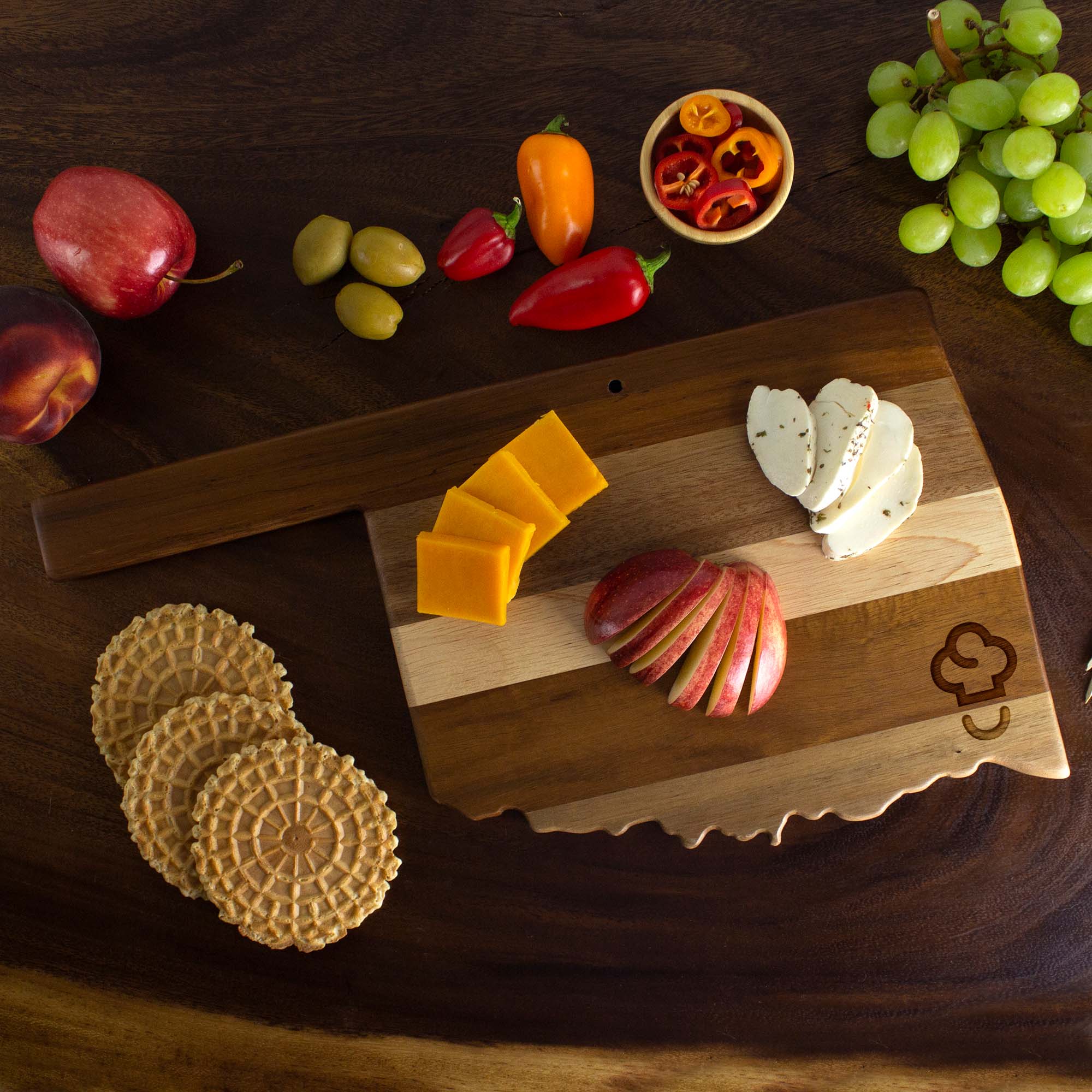 Rock & Branch® Shiplap Series Oklahoma State Shaped Wood Serving and Cutting Board 9