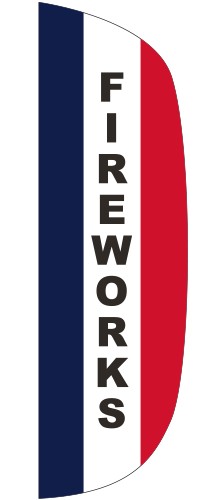 "FIREWORKS" 3' x 10' Message Flutter Flag 1