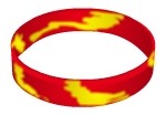 Embossed Swirl Color Filled Silicone Wristband Keychain 2