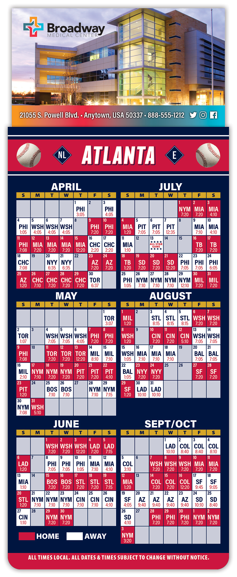 Magna-Card Business Card Magnet - Baseball Schedules (3.5 x 9) 1