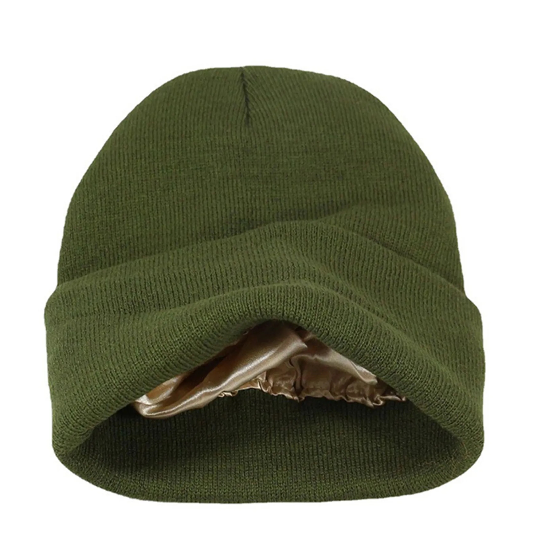 Silk Lining Soft Slouchy Warm Cuffed Beanie Hat 5