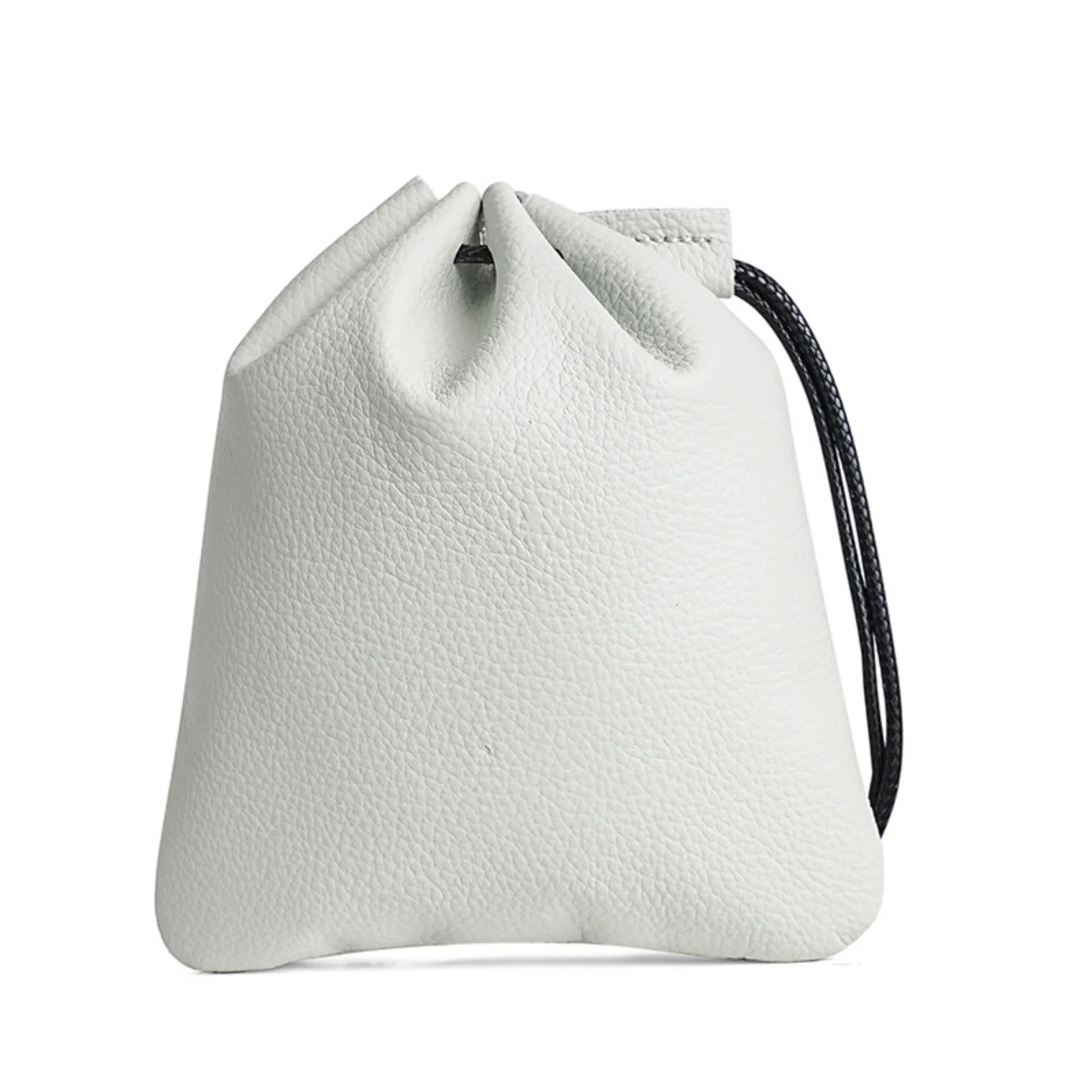 Genuine Leather Coin Purse Drawstring Storage Bag 6