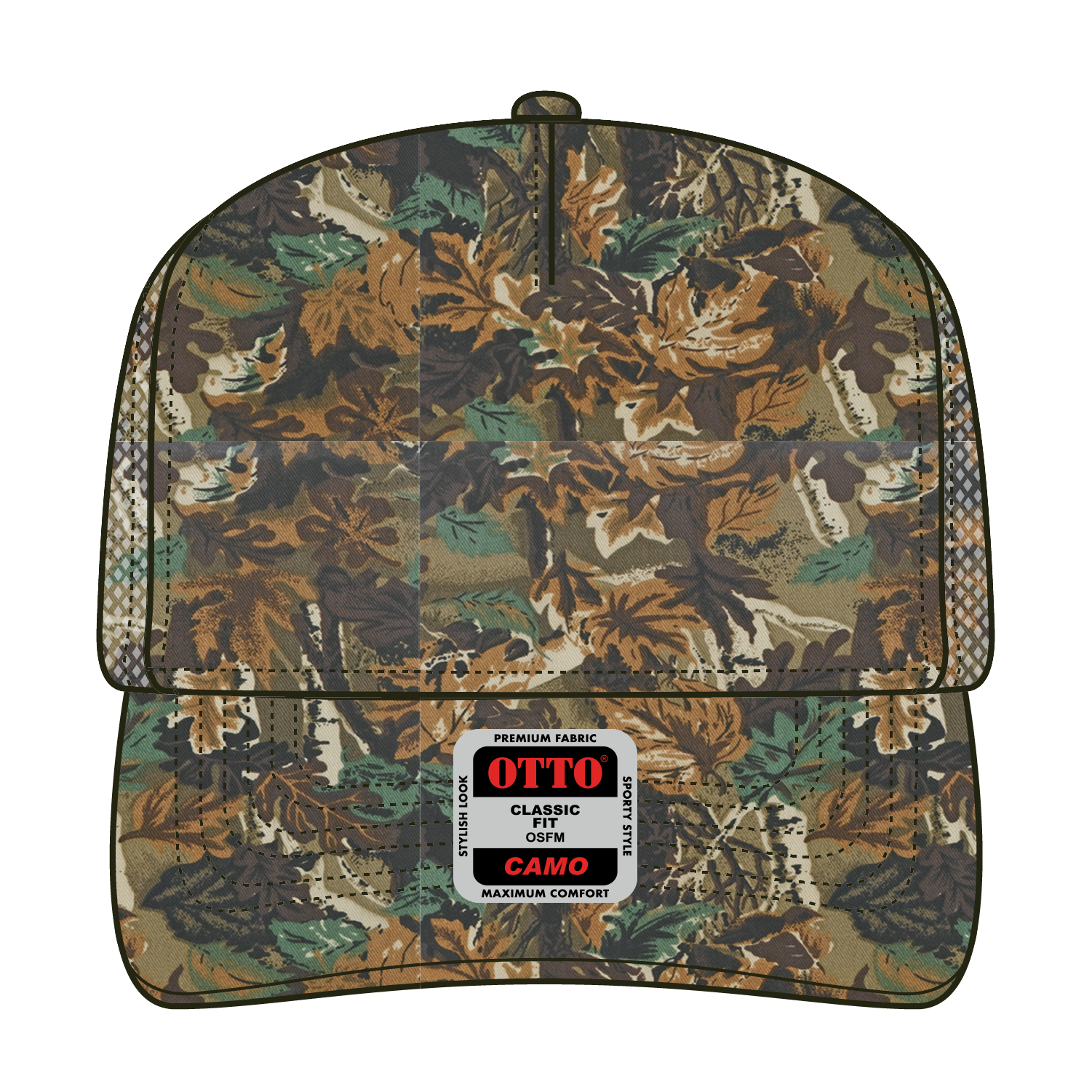 OTTO CAP® Camouflage 5 Panel Mid Profile Mesh Back Trucker Hat 4