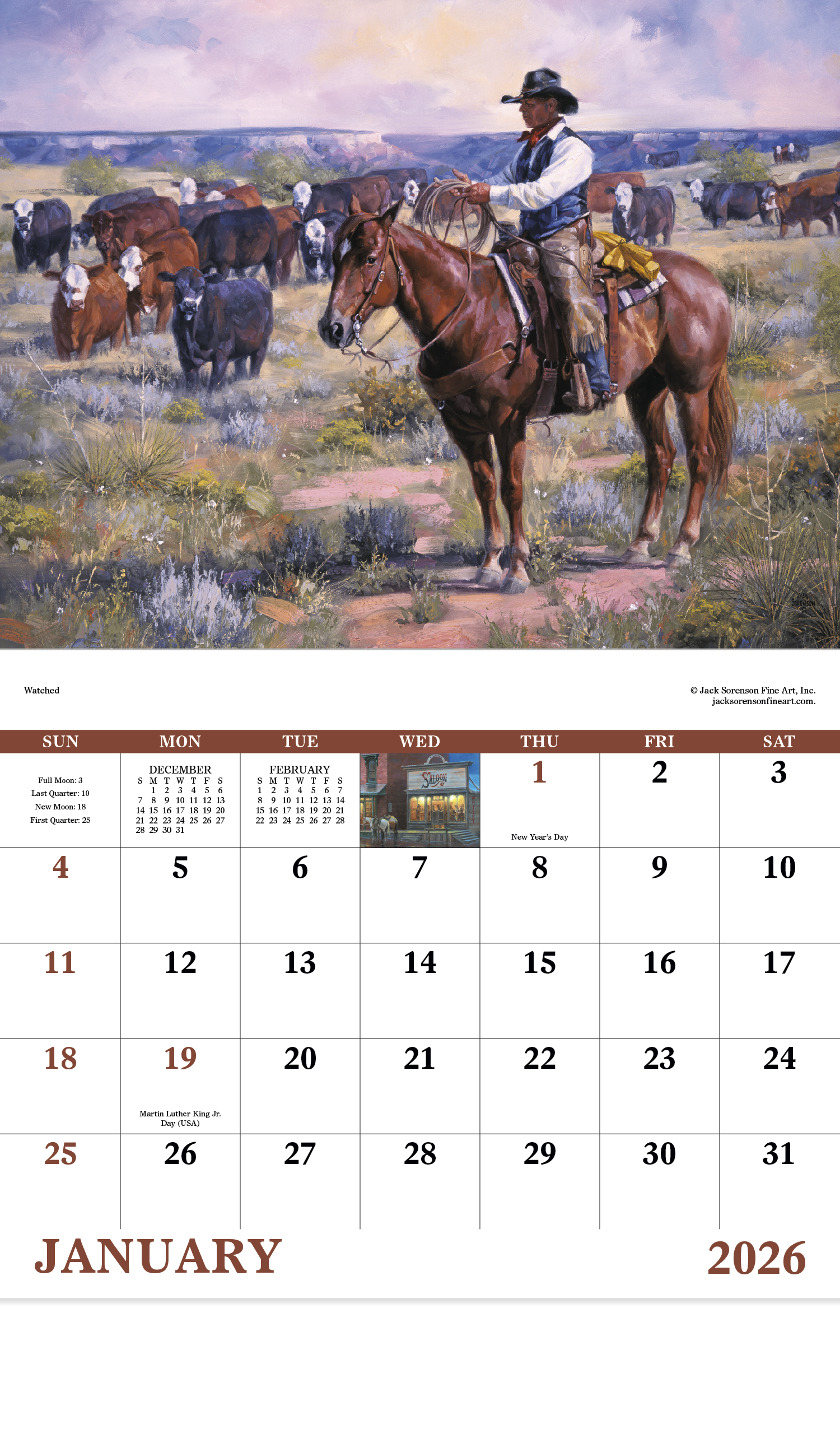 Good Value™ Western Frontier - Stapled Calendar 12