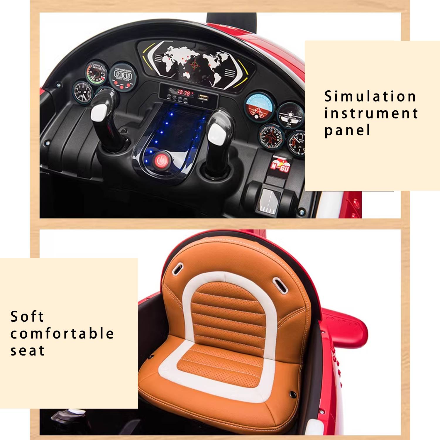 Kids Electric Ride-On Airplane Car Remote Control Toy 19