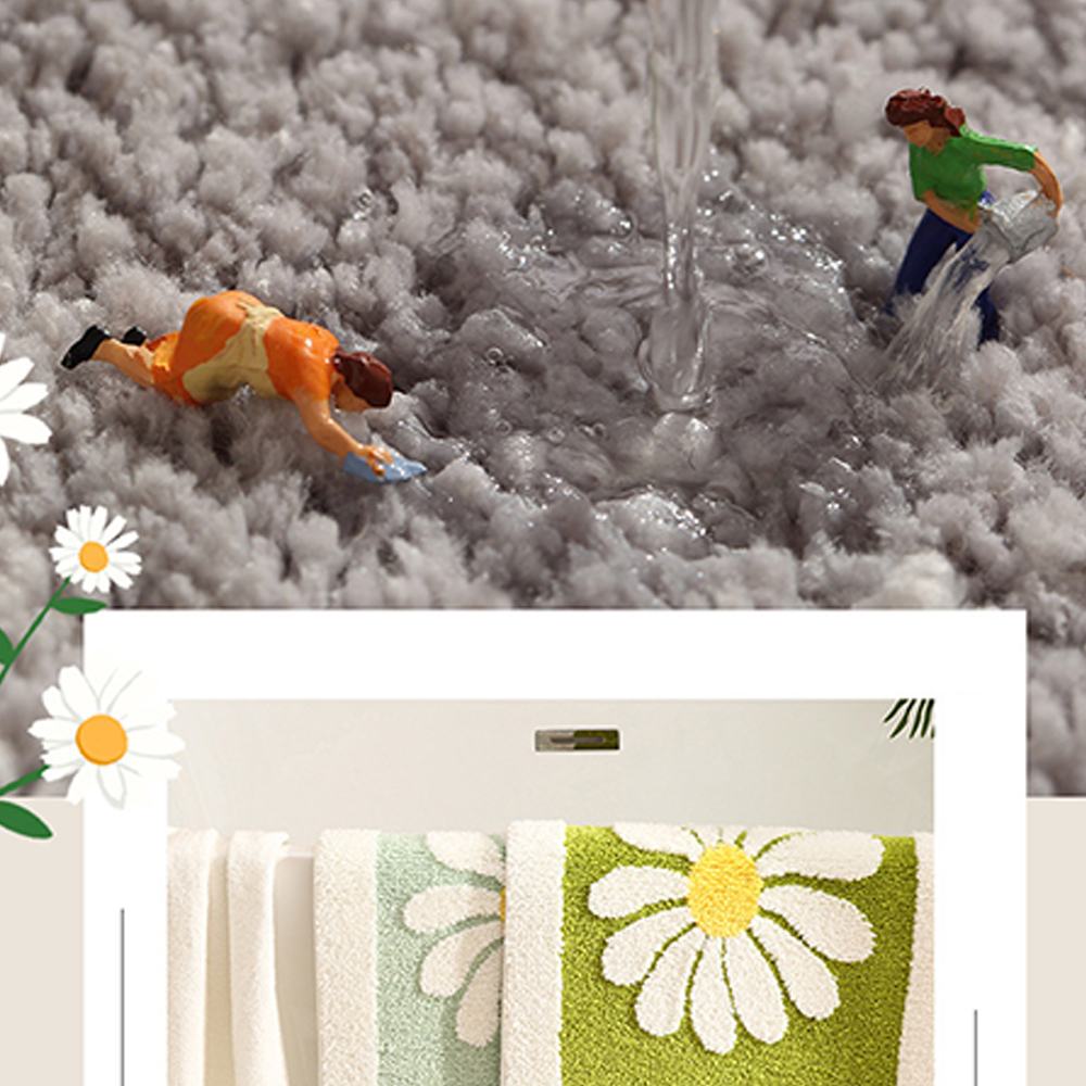 Daisy nonslip plush carpet absorbent floor mat 9