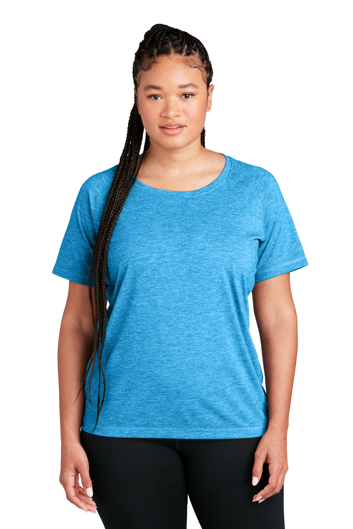 Sport-Tek Women's PosiCharge Tri-Blend Wicking Scoop Neck Raglan Tee. LST400 51