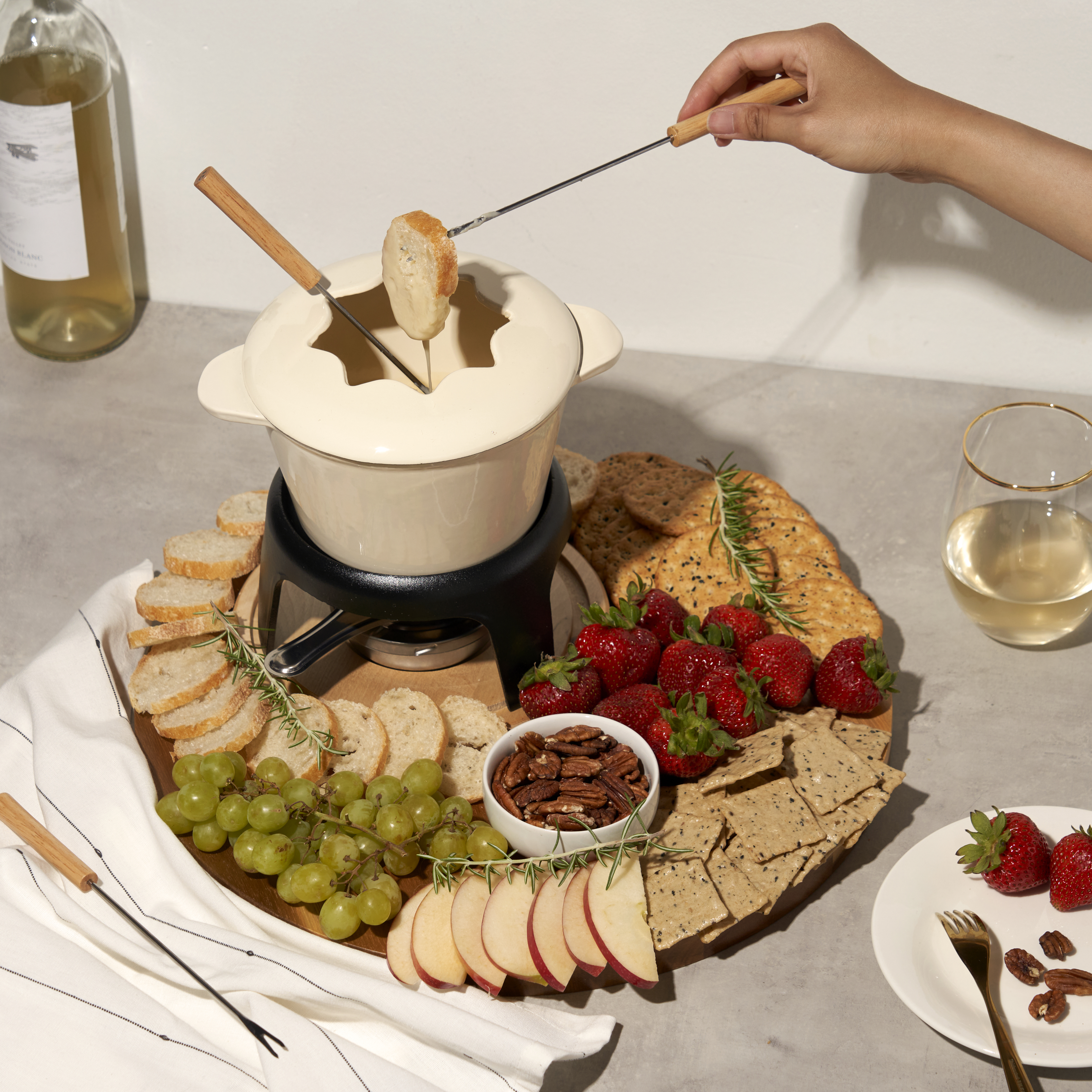 Twine Living® Cast Iron Fondue Set 9
