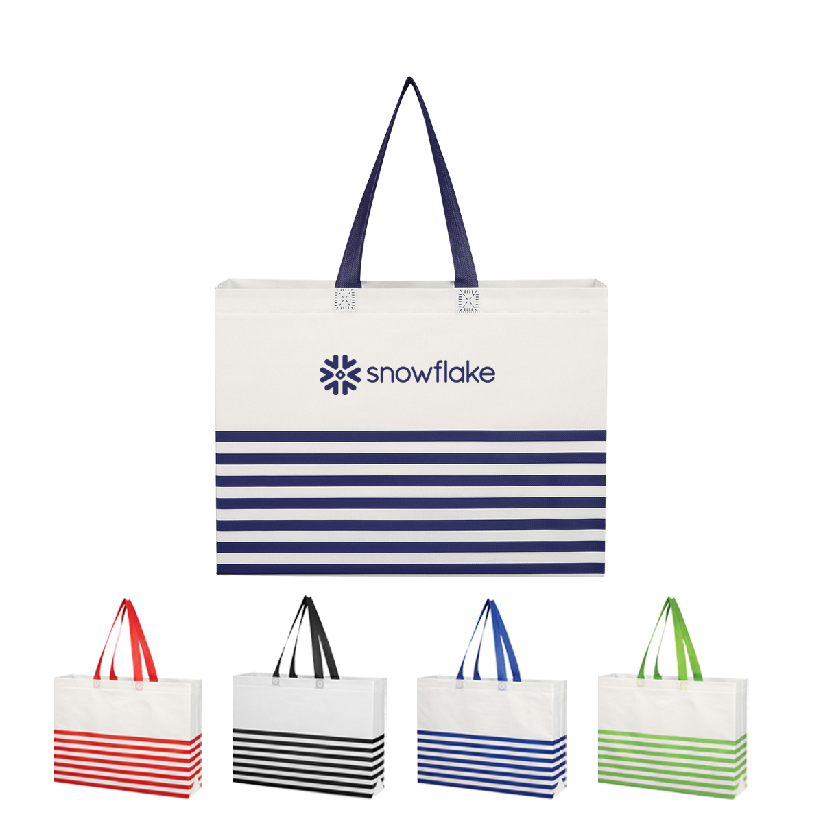 Non-Woven Horizontal Stripe Tote Bag 13
