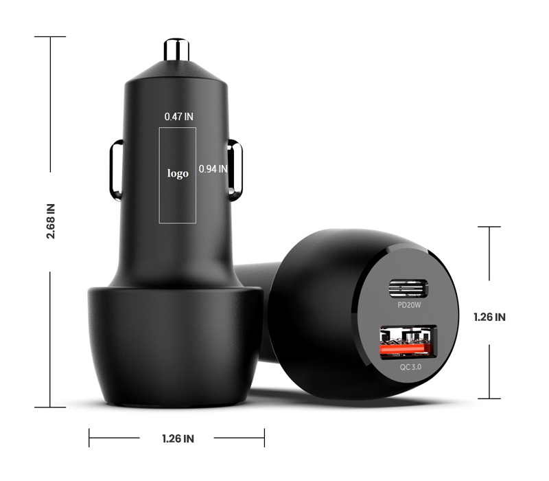Dual USB Car Charger, 38W 1