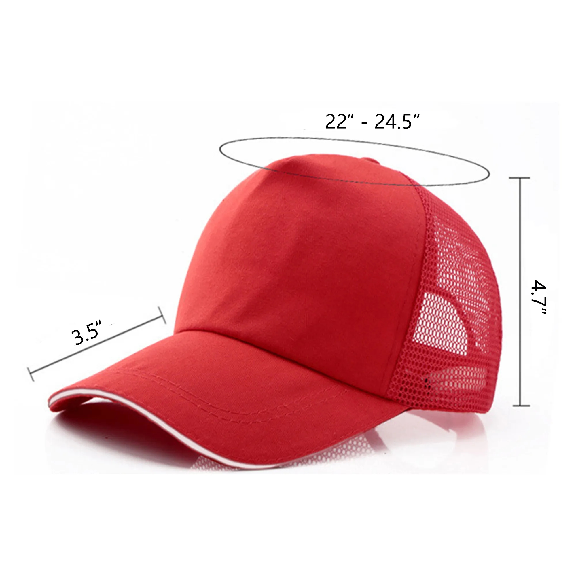 MOQ100 Cotton Breathable Mesh Baseball Caps Trucker Hat 6