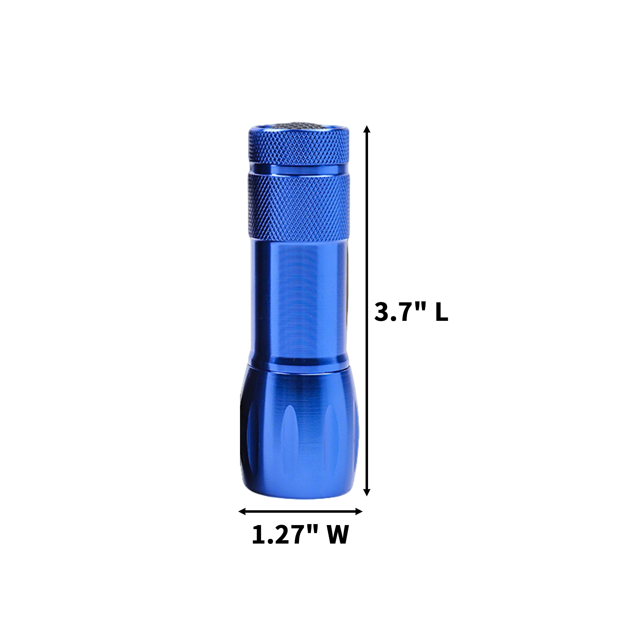 Mini Aluminum LED Flashlight With Push Button 3.7" 2