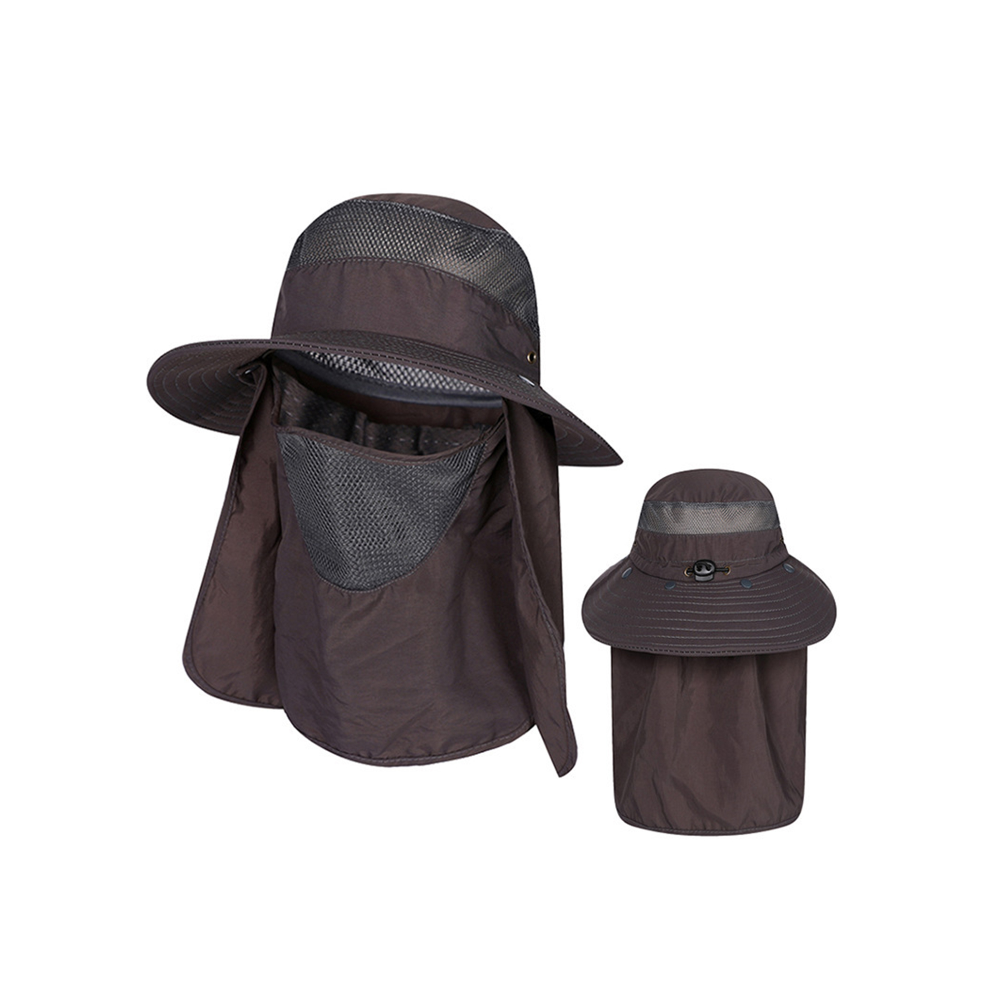 Wide Brim Sun Protection Fishing Hat With Neck Flap 7