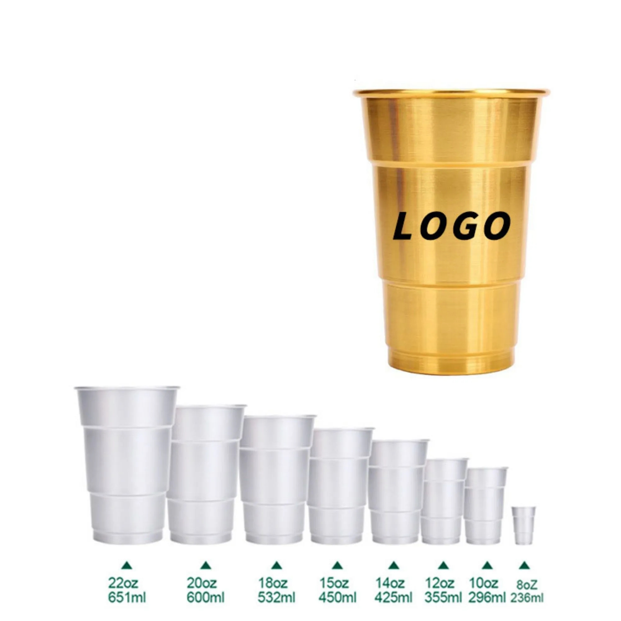 18 oz Customizable Stepped Aluminum Cup 2