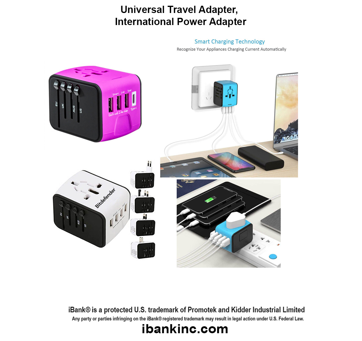 iBank ® Universal Travel Adapter, International Power Adapter 1