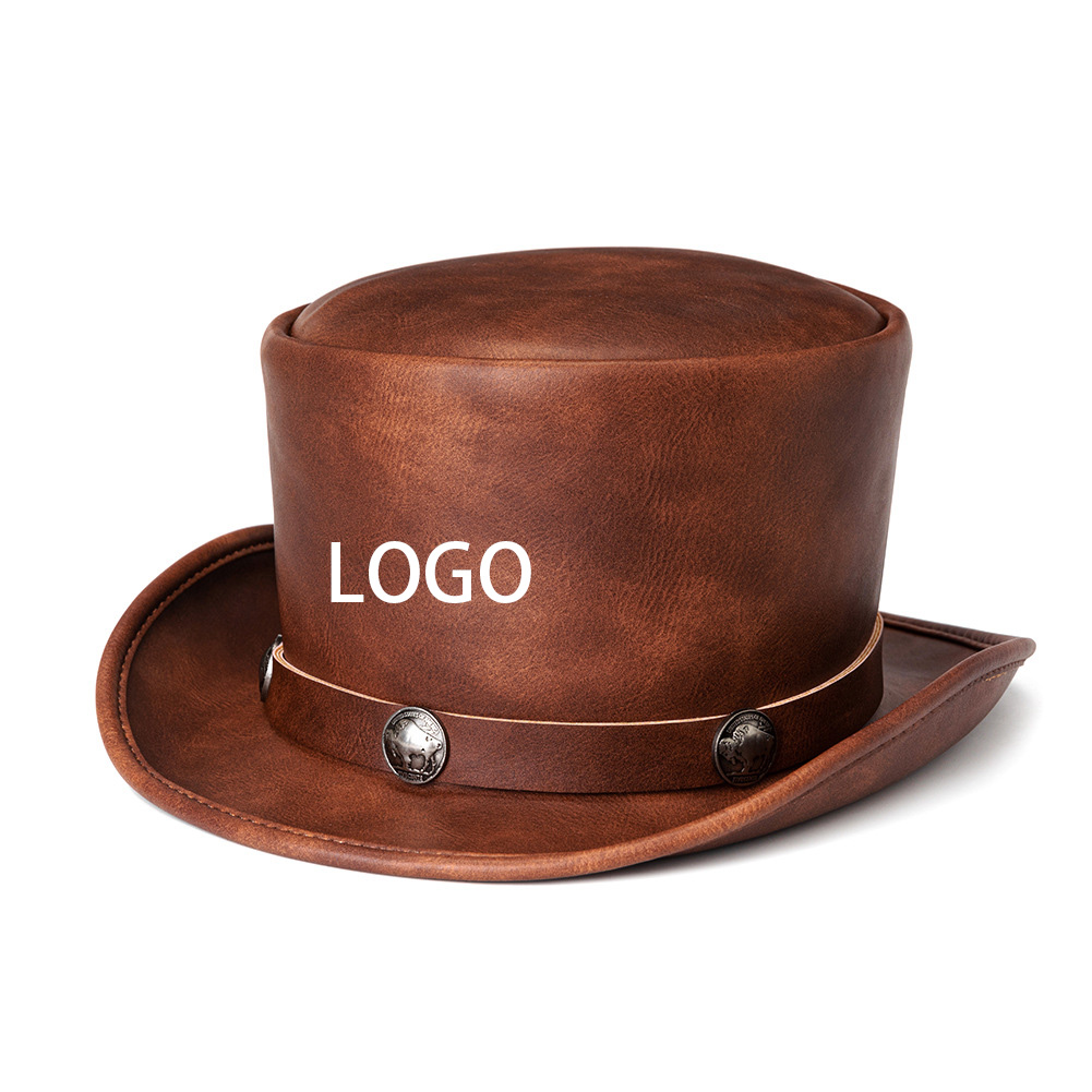 Vintage Leather Bowler Hat 2