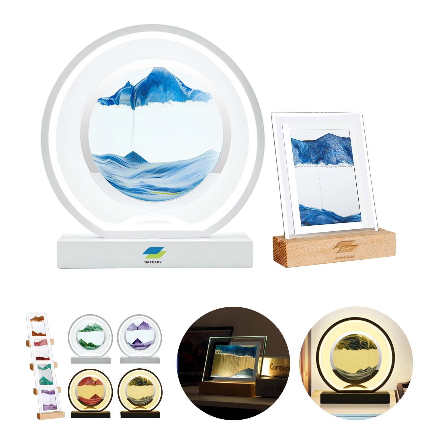 3D Landscape Frame Sandglass Table decoration with LED Light 2