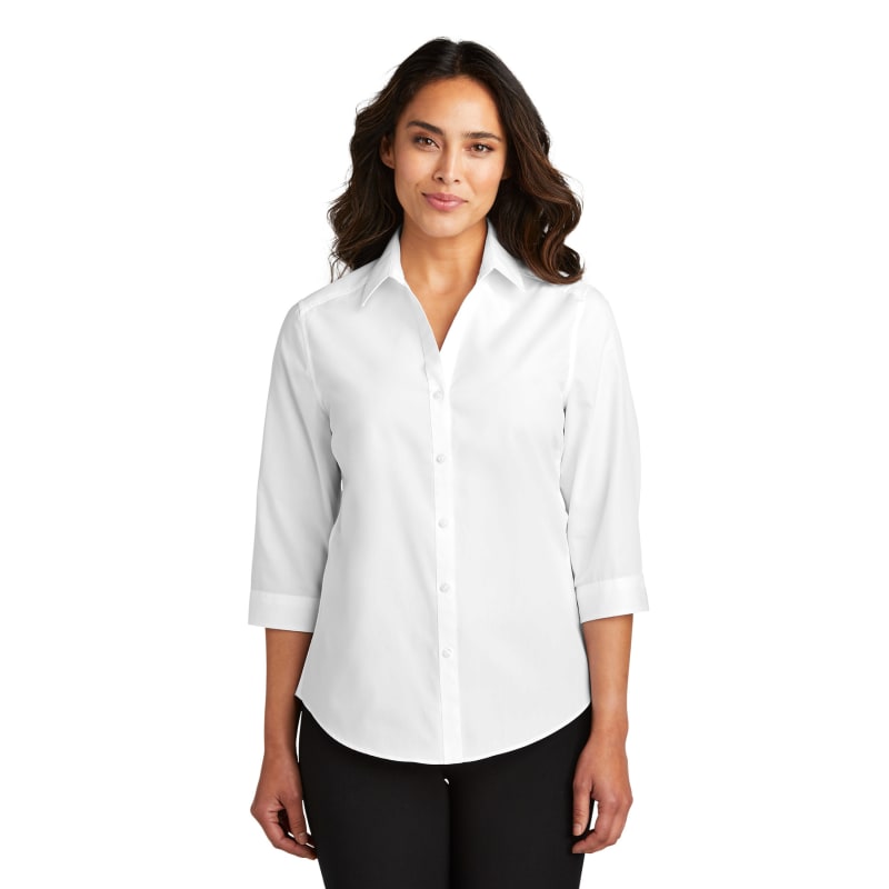 Port Authority Ladies 3/4-Sleeve Carefree Poplin Shirt. 14