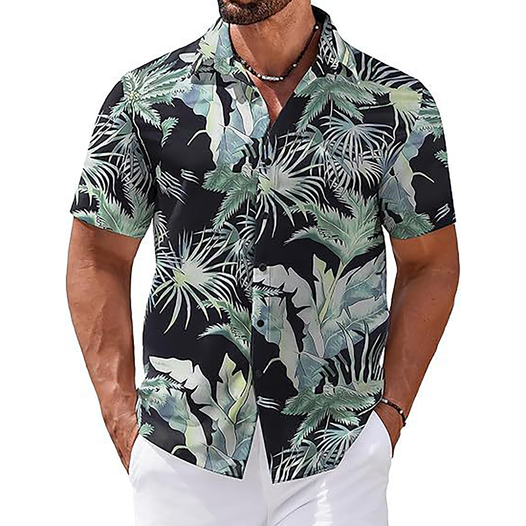 Men's Tropical Floral Beach Shirt 11