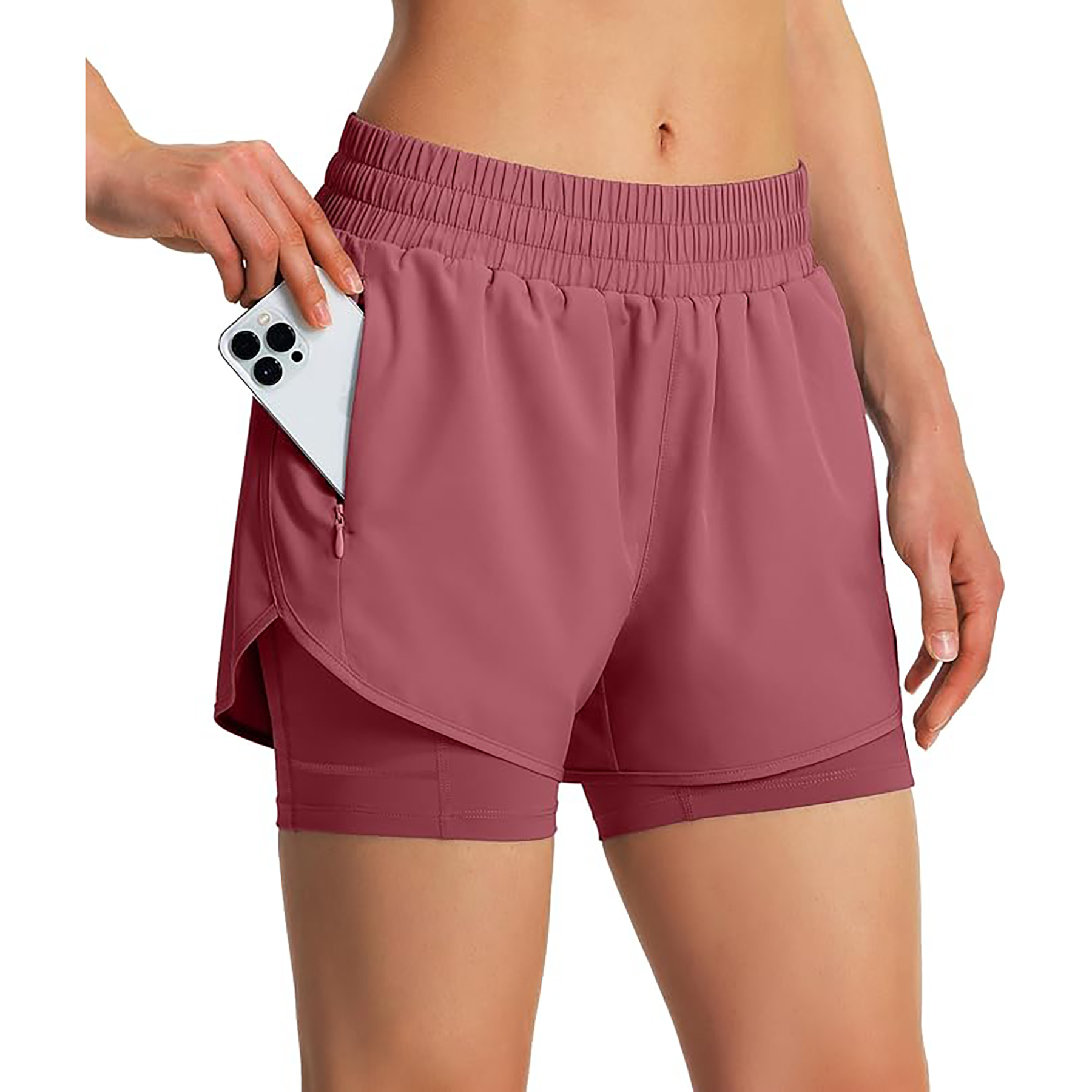 Women's2 I n 1 Quick Drying Sports Shorts with Lining 11