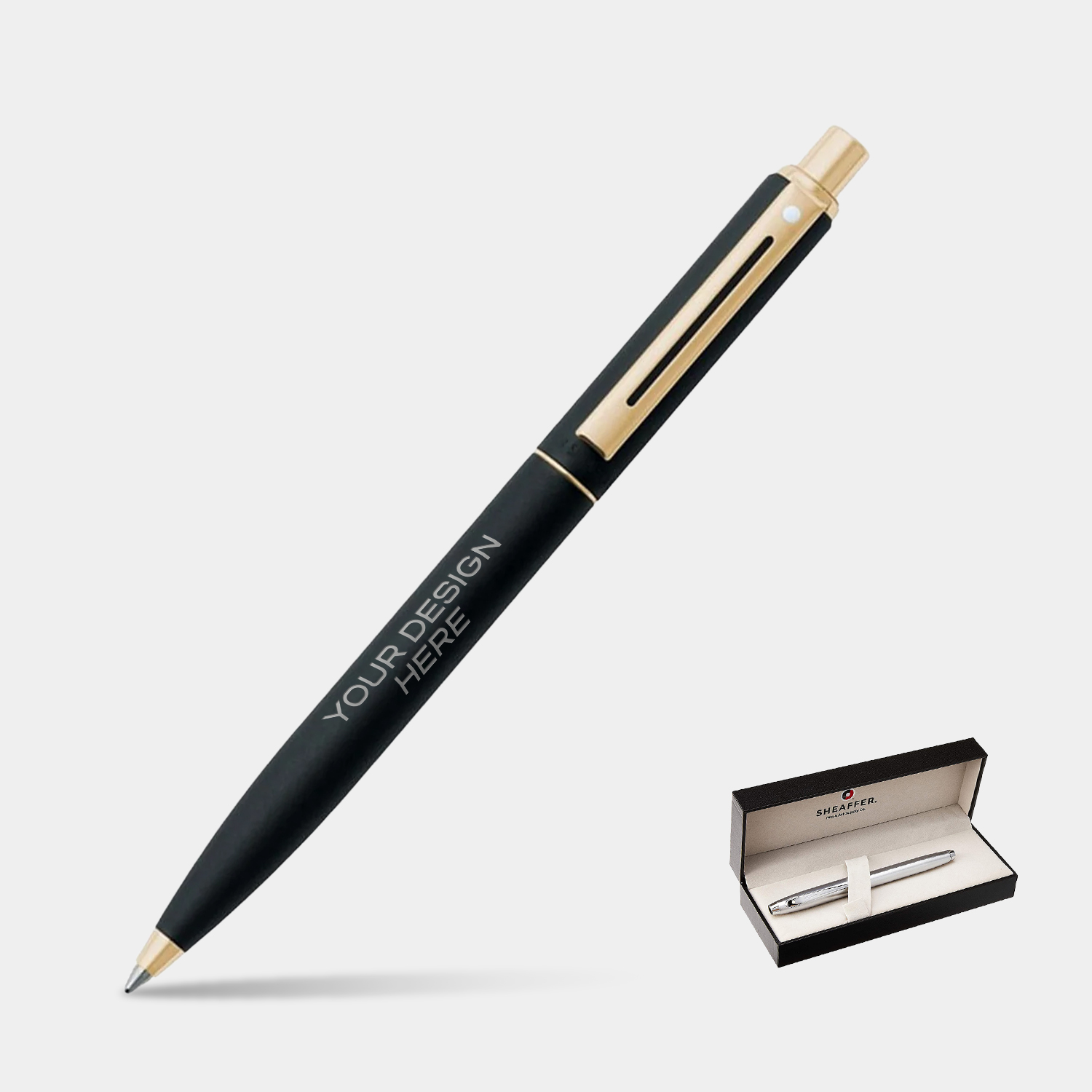 SHEAFFER® Sentinel 327 Matte Black Gold Trim Executive Ballpoint Pen w/ Gift Box 6
