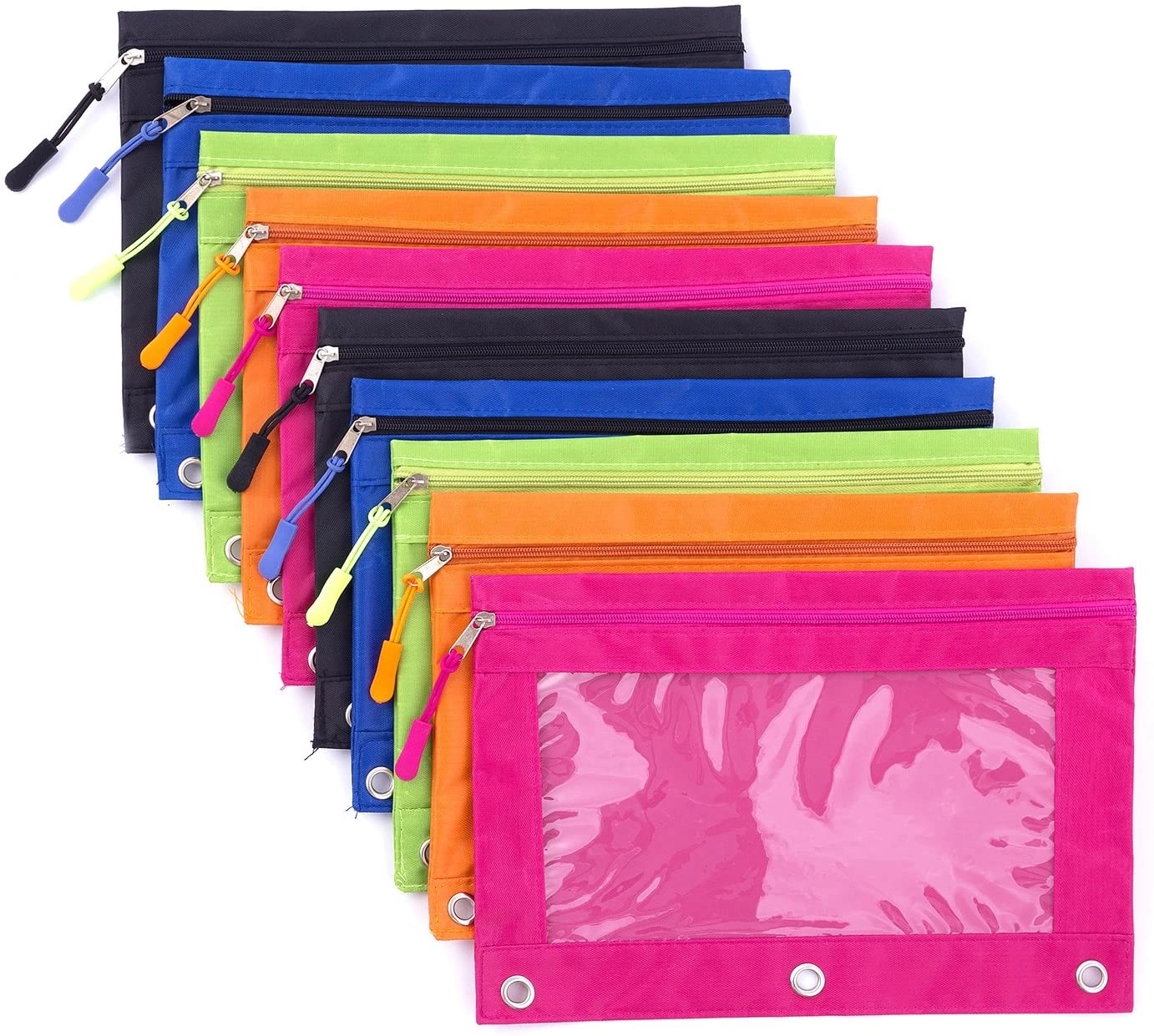 Binder Pencil Pouch With Zipper Pulls 2