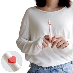Elegant White Click Pen With Red Heart 8