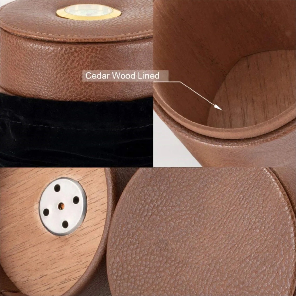 Leather Travel Cigar Humidor With Hygrometer 3