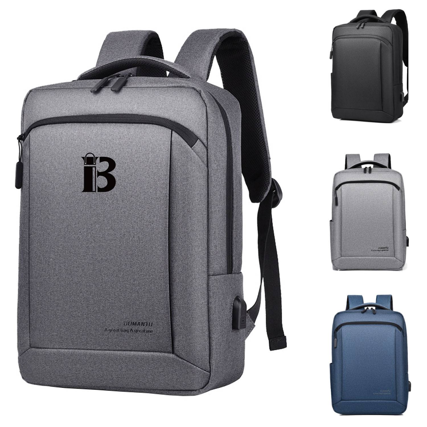 Oxford Men's waterproof backpack with usb charging port 2