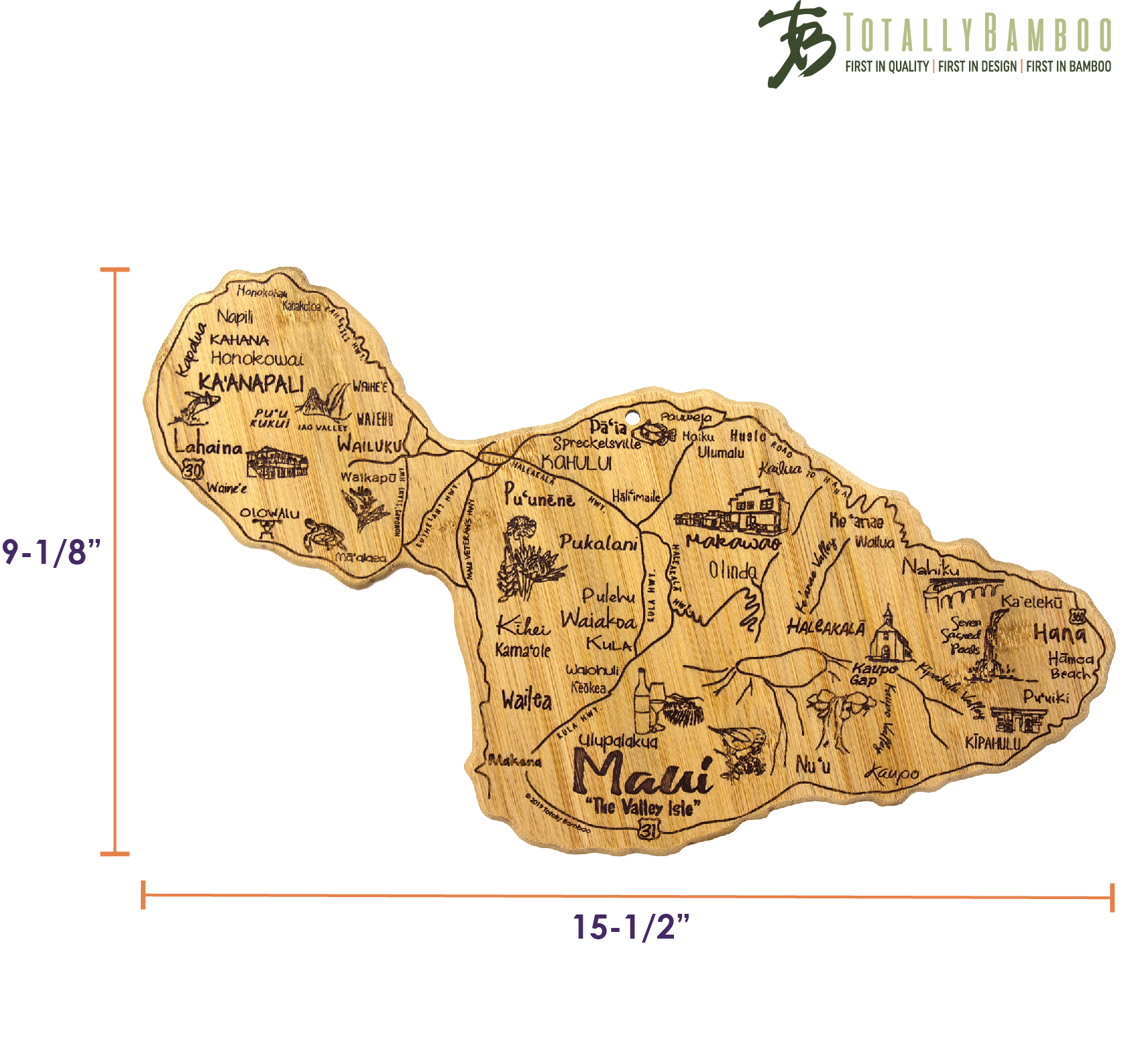 Destination Maui Hawaii Cutting & Serving Board 3