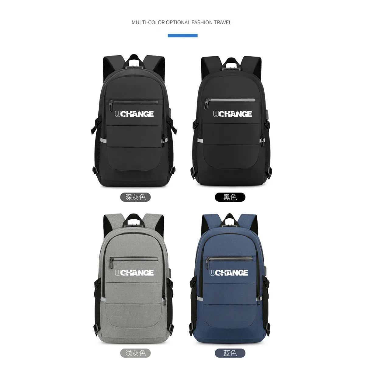 Anti-Theft Laptop Backpack with Lock & Reflective Strip 2