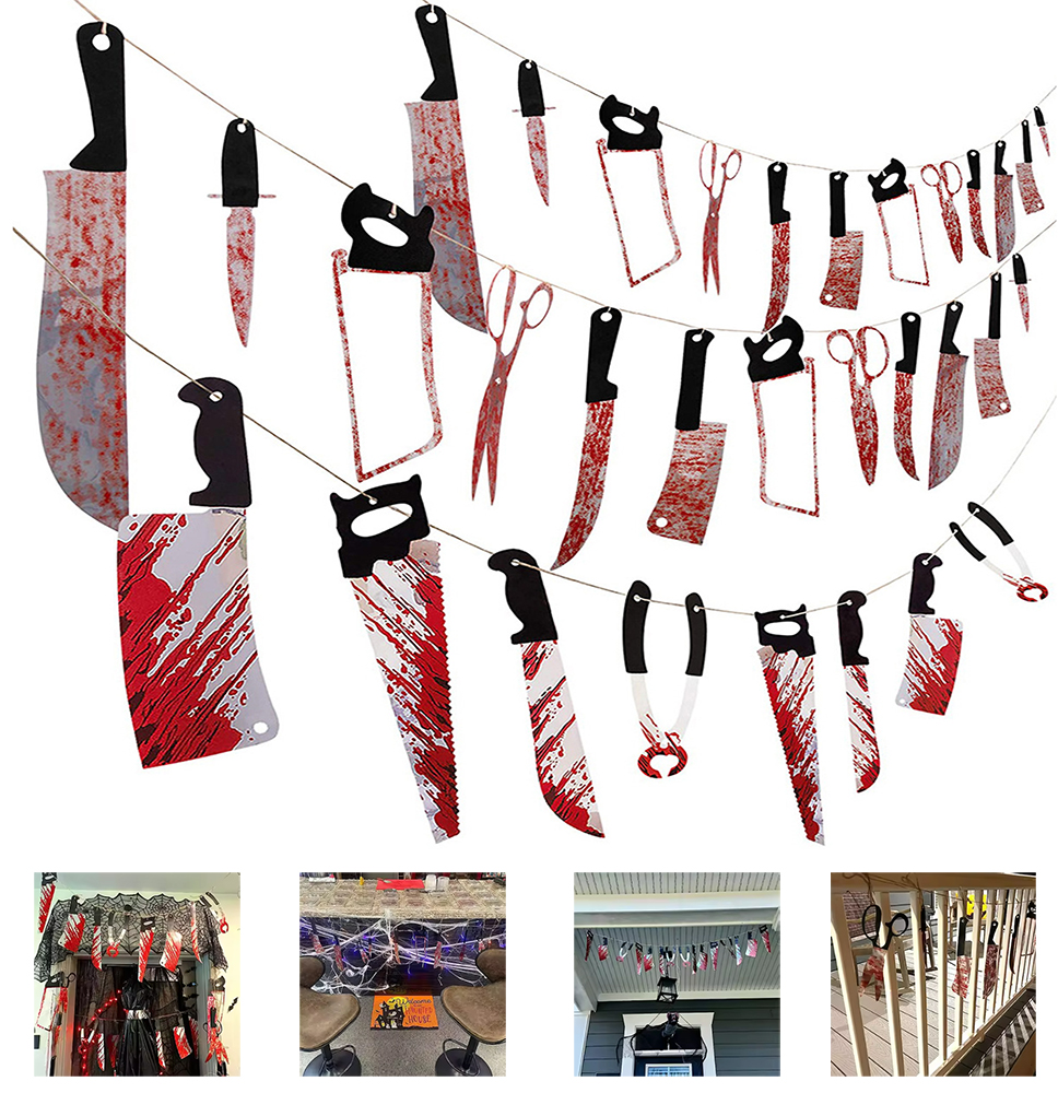 Halloween Decor Decorations Indoor Bloody Garland Banner 5