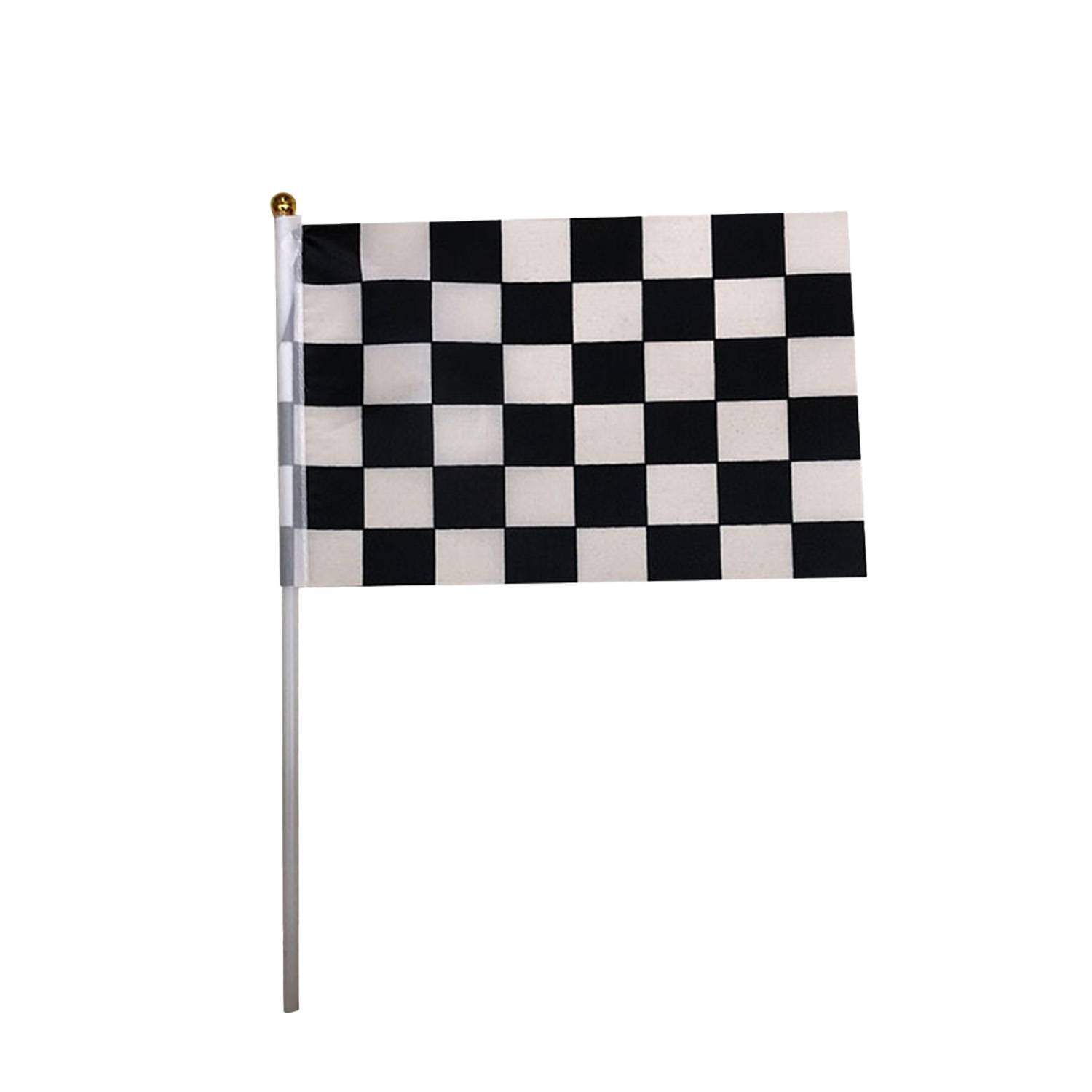 Black White Checkered Racing Hand Waving Flag 3