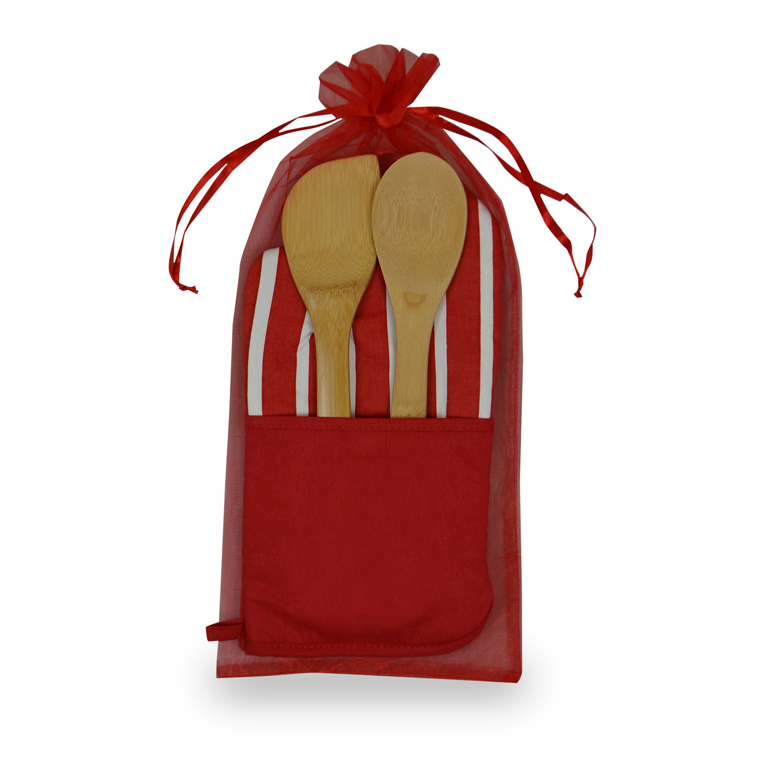 Chef's Therma-Grip Striped Oven Mitt Bamboo Combo 4