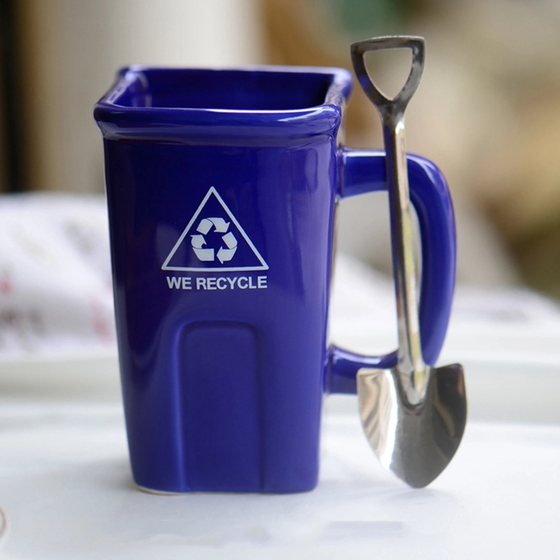 Custom 12 oz Ceramic Funny Trash Can Mug 3