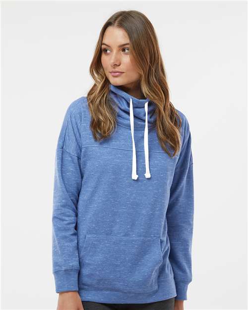 Women's Mélange Fleece Cowl Neck Sweatshirt - 8673 38