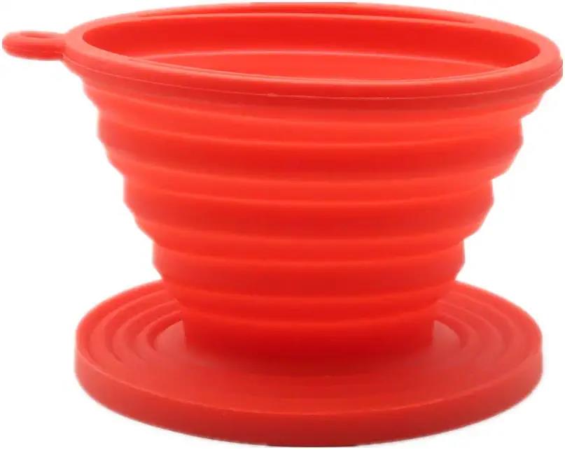 Collapsible Silicone Portable Reusable Coffee Dripper w/ Carry Clip 8