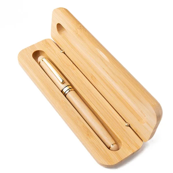 Engraved Bamboo Pen and Case Set 9