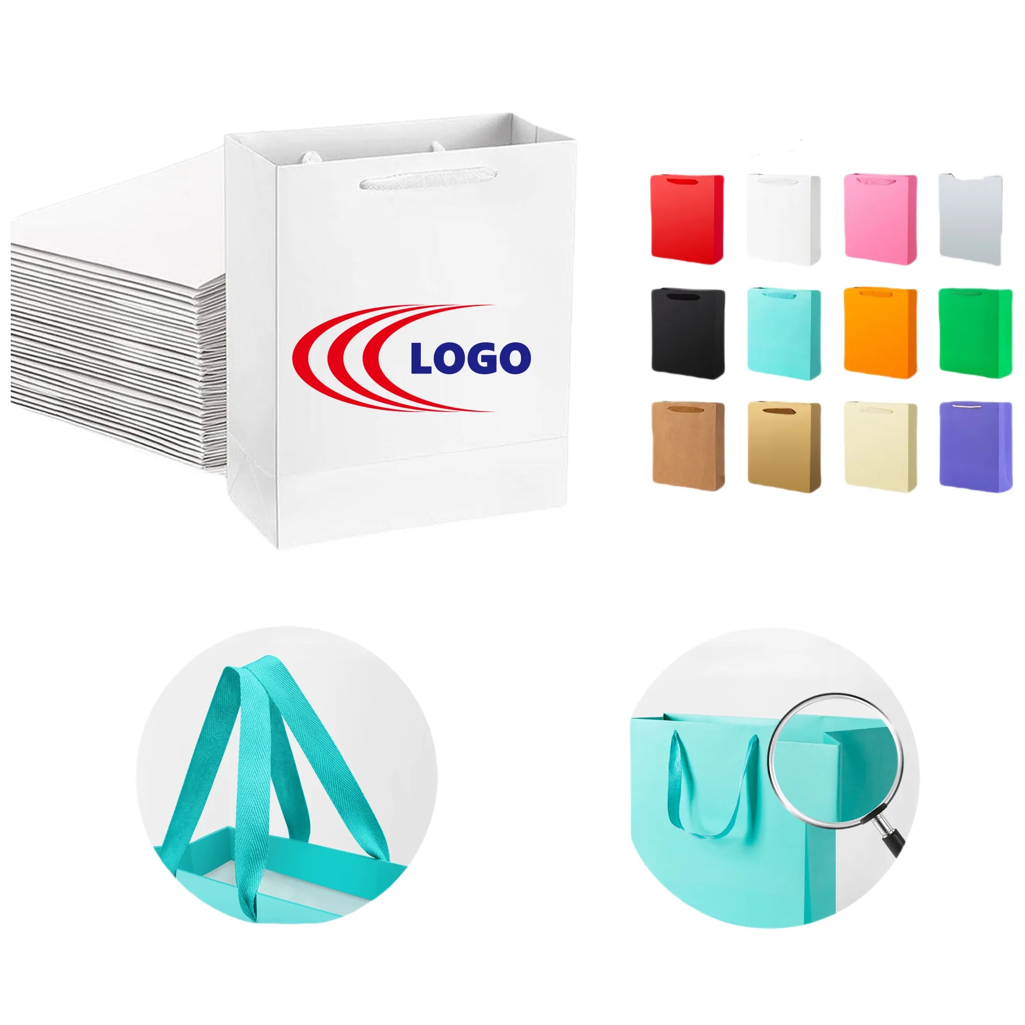 Thickened White Card Coated Paper Bags MOQ50 6