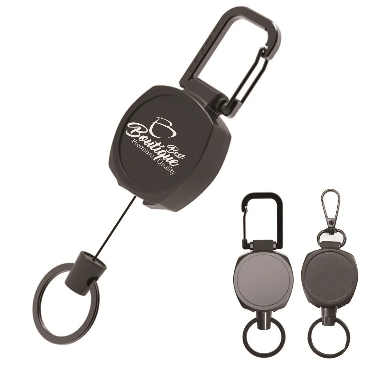 Keychain Carabiner Badge Holder with Retractable Cord 3