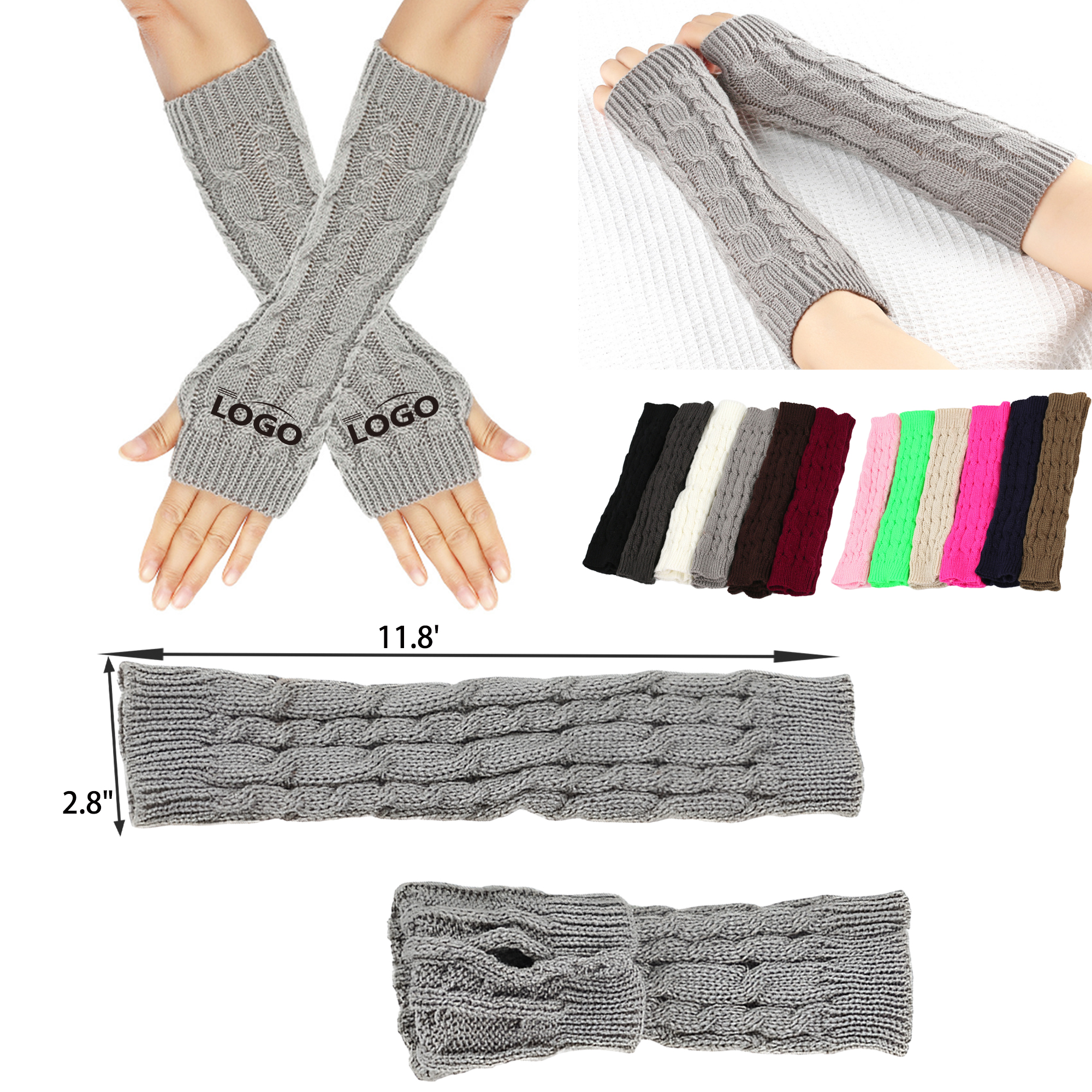 Stylish Winter Knitted Fingerless Gloves 14