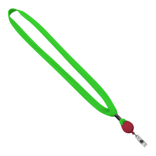 5/8" New Polyester "Shoelace" Lanyard with Retractable Badge Reel 33