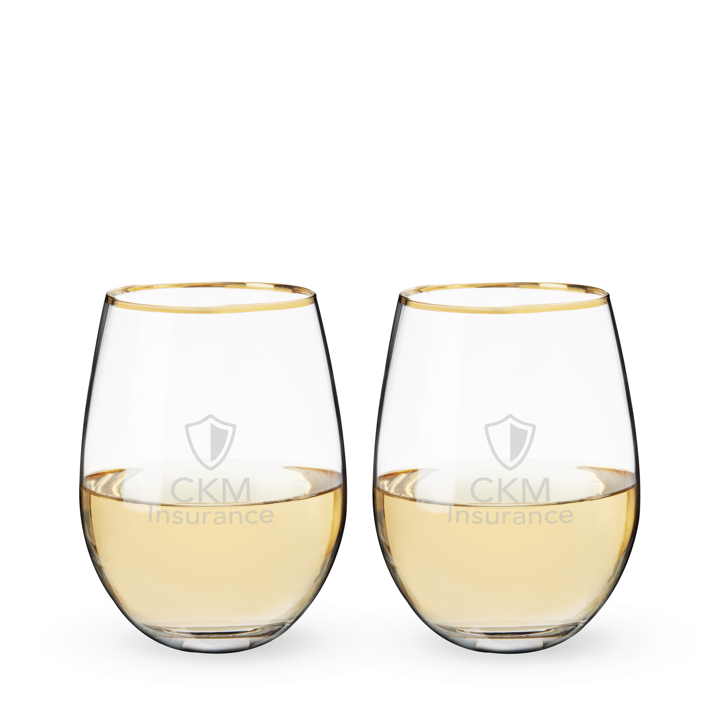 Twine Living® Gilded Stemless Wine Glass