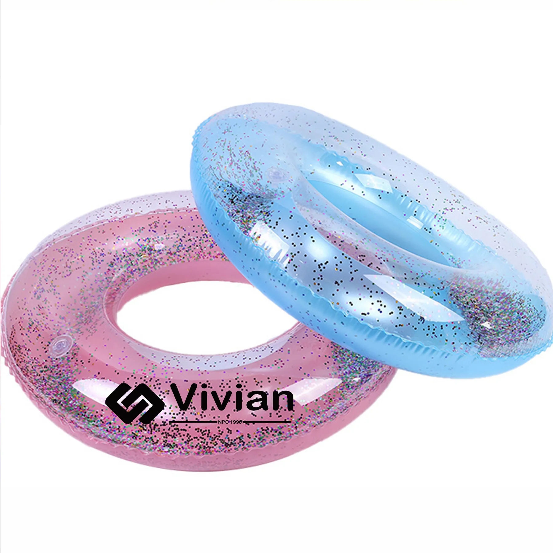 33 Inch Glitter PVC Inflatable Swim Ring 2