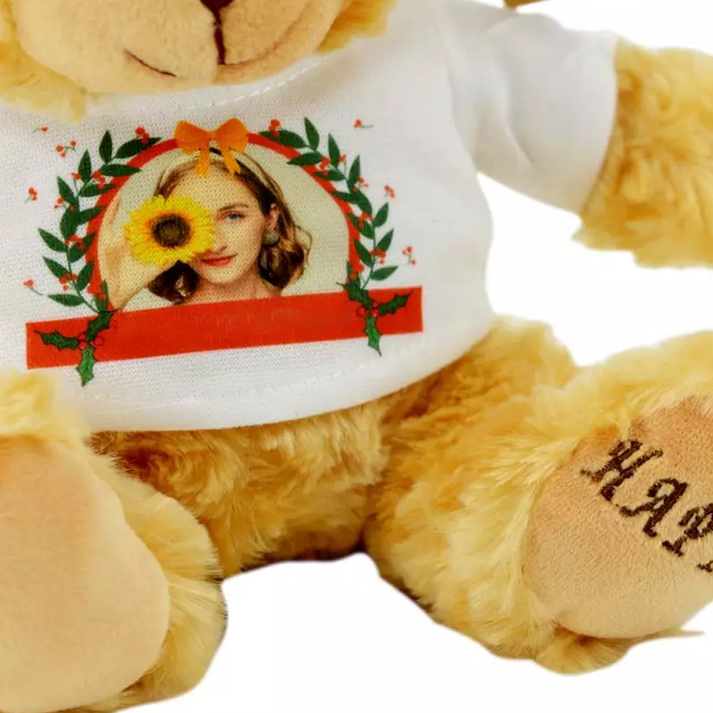 Happy Teddy Bear w/ Full-Color Logo on Shirt 7